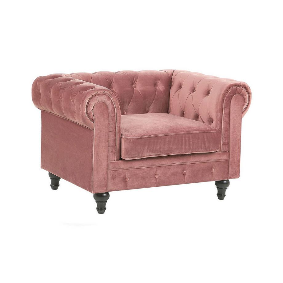 Beliani Fauteuil en Velours Glamour CHESTERFIELD  