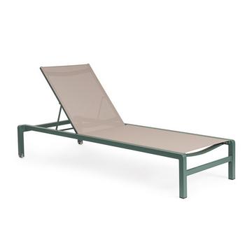 Chaise longue à roulettes Konnor Balsam empilable