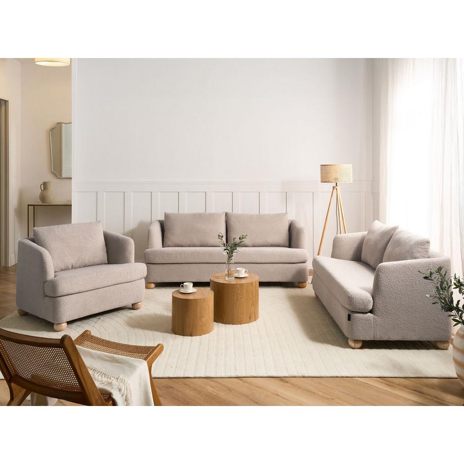 Beliani Salon pour 6 personnes en Bouclé Scandinave RATTVIK  