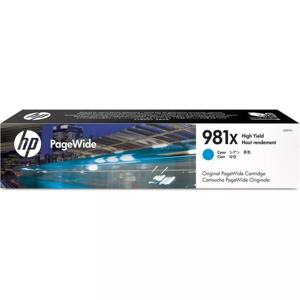 Hewlett-Packard – HP Tintenpatrone 981X cyan L0R09A PW Enterprise 556 10’000 S., Cyan-Blau, One Size