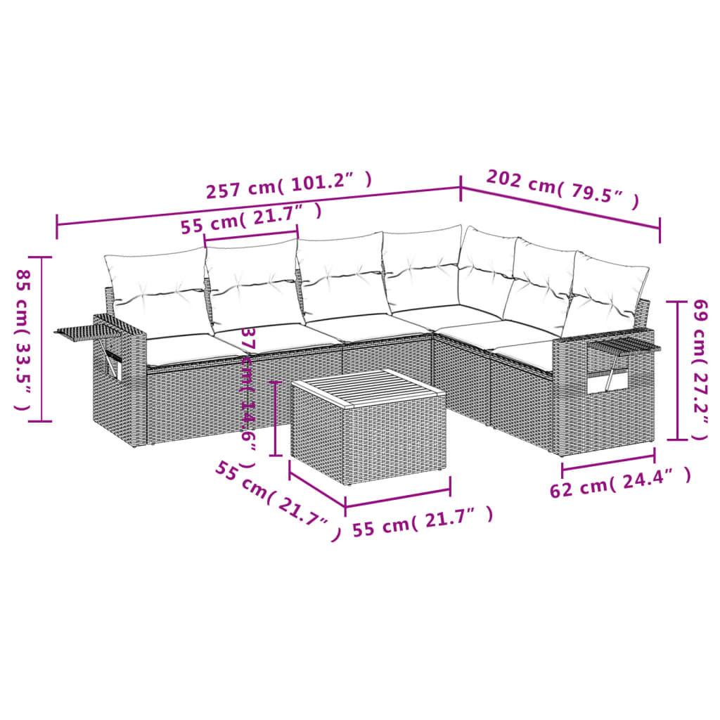 VidaXL set divano da giardino Polirattan  