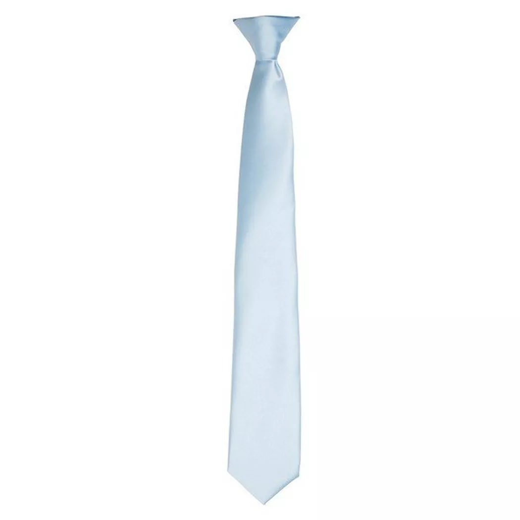 PREMIER - Satin Krawatte zum Anklipsen, für Herren, Hellblau, One Size
