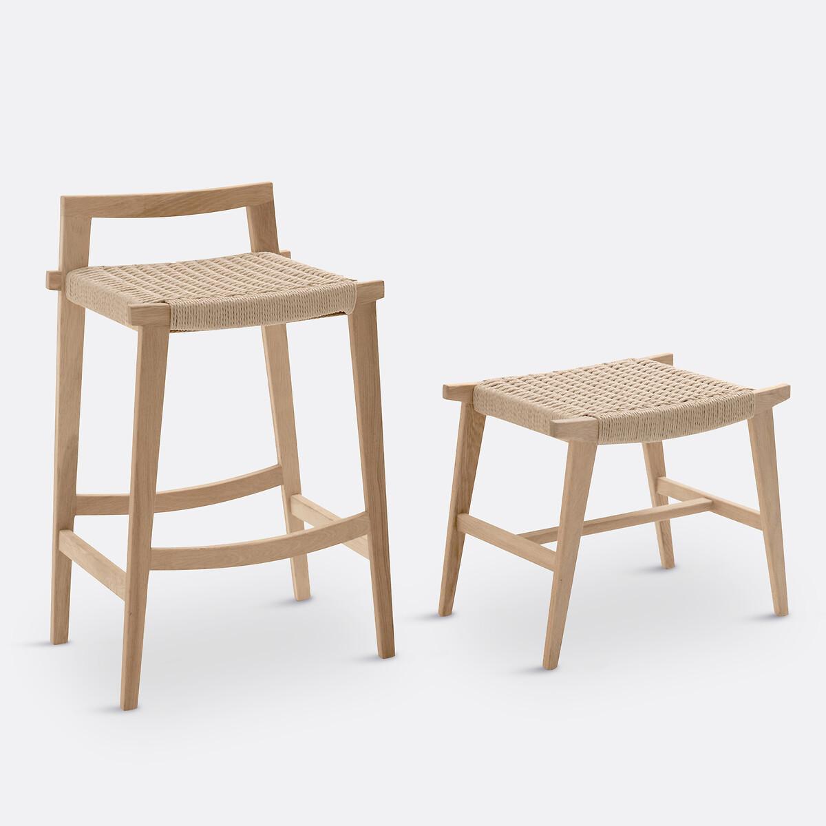 La Redoute Intérieurs Tabouret chêne et tressage  