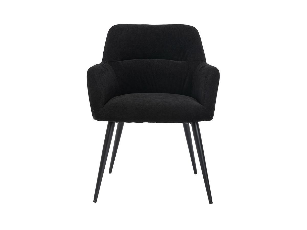 Vente-unique Lotto di 6 sedie HEKA con braccioli Tessuto e metallo Nero  