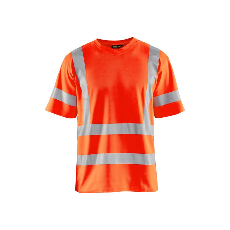 hochsichtbares t-shirt mit v-ausschnitt und uv-schutz