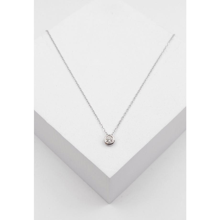 MUAU Schmuck  Pendentif diamant 0,25ct. or blanc 750 