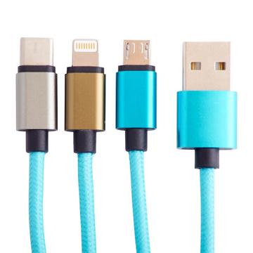 SQUISHMALLOWS Ladekabel 1,2 m Tat 3in1 USB-C/Micro/Lightning
