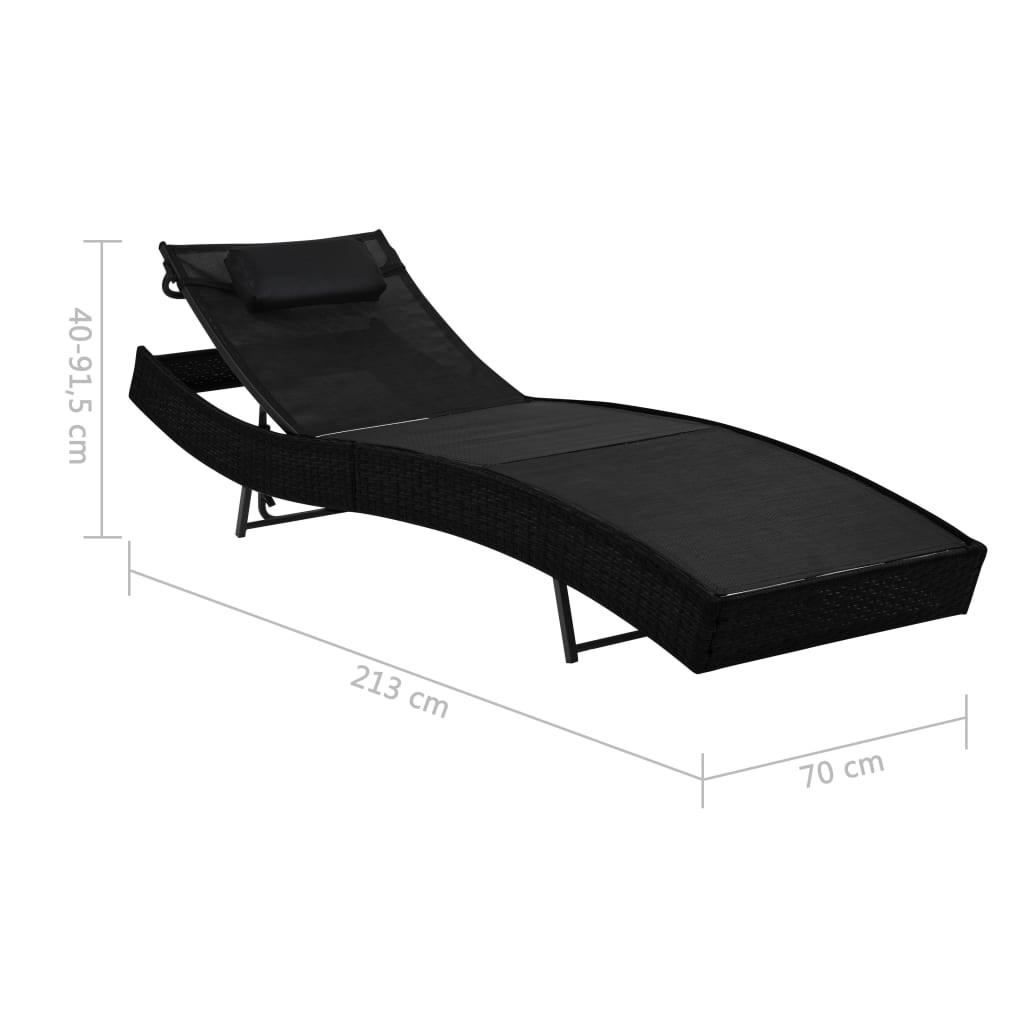 VidaXL Chaise longue rotin synthétique  