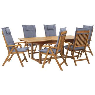 Beliani Gartentisch Set aus Akazienholz Klassisch JAVA  