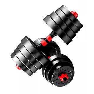 SwissGym  30kg 3 en 1 Ensemble d'haltères courts + longs. Version Supergrip en cit et fer 