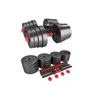 SwissGym  30kg 3 en 1 Ensemble d'haltères courts + longs. Version Supergrip en cit et fer 