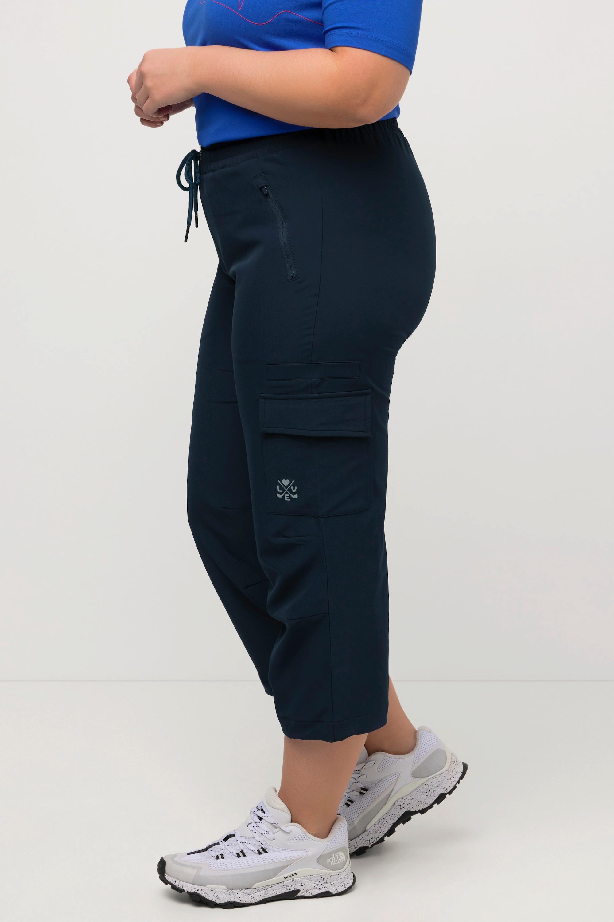 Ulla Popken  Pantalon de golf 7/8, déperlant, ceinture élastique, élément réfléchissant 