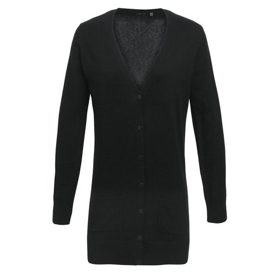 PREMIER V-Ausschnitt Longline Strickjacke  