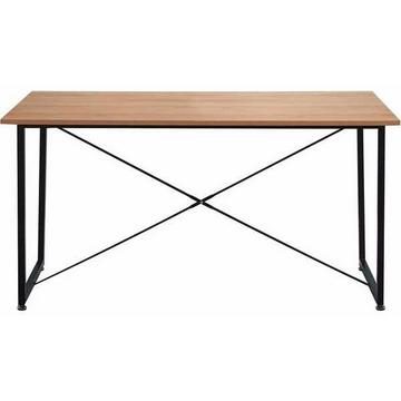 Tavolo da pranzo con struttura in metallo decoro acacia con montanti di collegamento 140x70