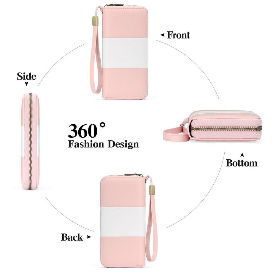 Only-bags.store Portefeuille Porte-Cartes avec Sac de Poignet pour Téléphone Portable Bloquant RFID de Grande Capacité  