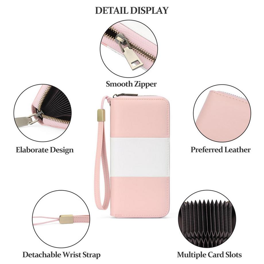 Only-bags.store Portefeuille Porte-Cartes avec Sac de Poignet pour Téléphone Portable Bloquant RFID de Grande Capacité  
