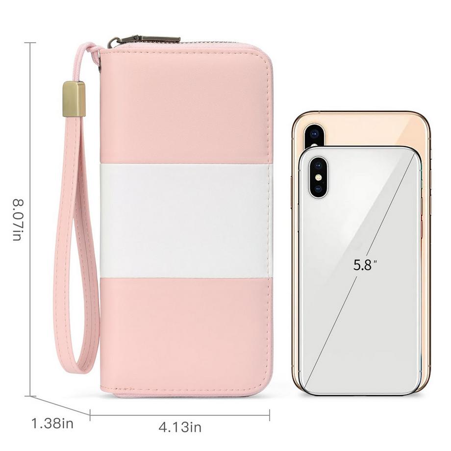 Only-bags.store Portefeuille Porte-Cartes avec Sac de Poignet pour Téléphone Portable Bloquant RFID de Grande Capacité  
