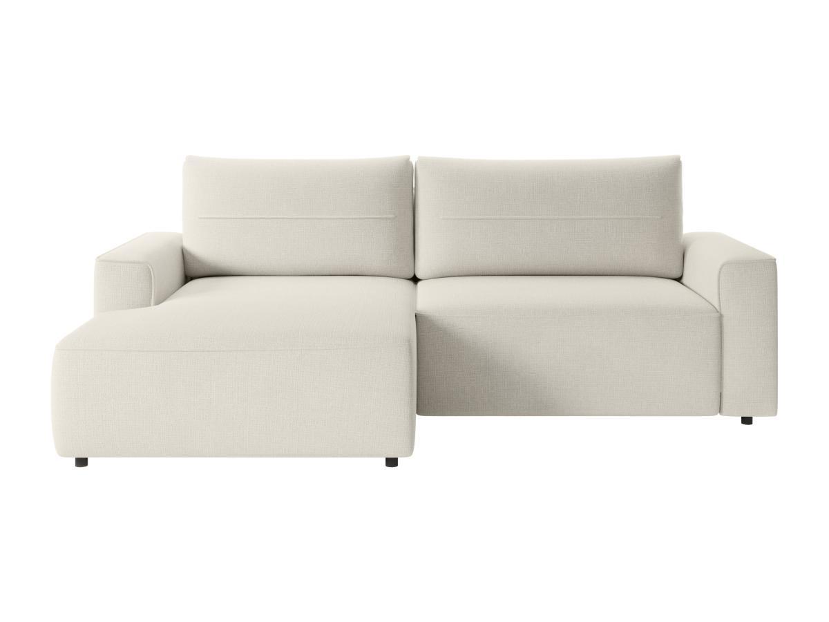 Vente-unique Canapé d'angle gauche convertible en tissu texturé beige VESATO  