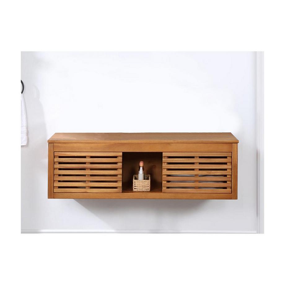 Vente-unique Mobile bagno sospeso con lavabo doppio 1 Antracite PENEBEL  