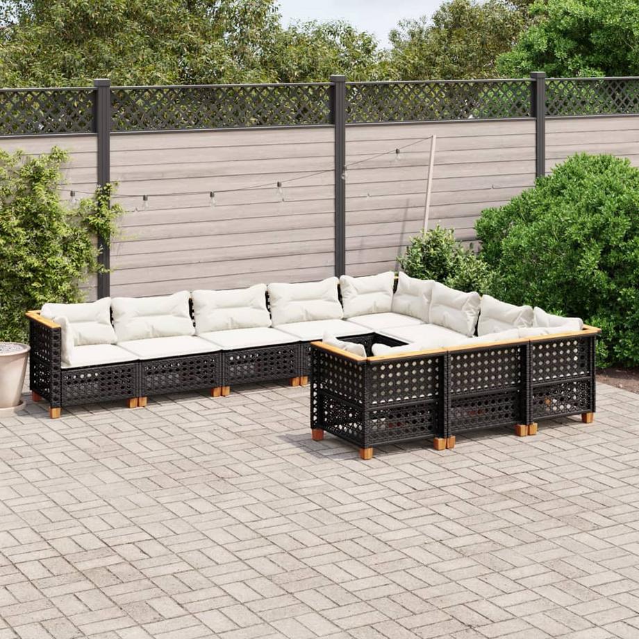 VidaXL set divano da giardino Polirattan  