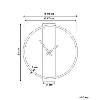 Beliani Wanduhr aus Tannenholz Modern CASITAS  