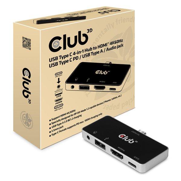 Image of Club3D Csv-1591 Andocken USB 3.2 Gen 1 (3.1 Gen 1) Type-C Schwarz, Chrom