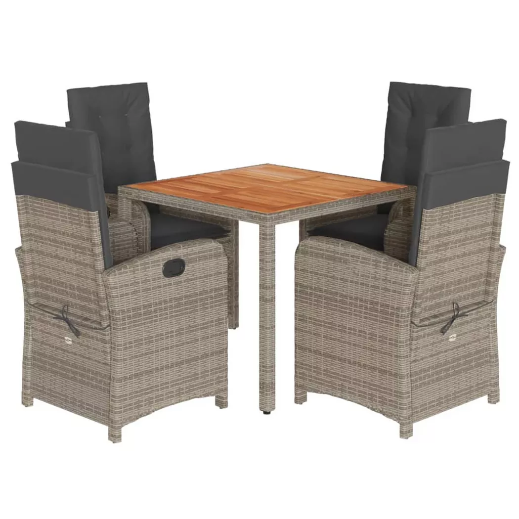 VidaXL - Garten essgruppe poly-rattan, One Size, Grau