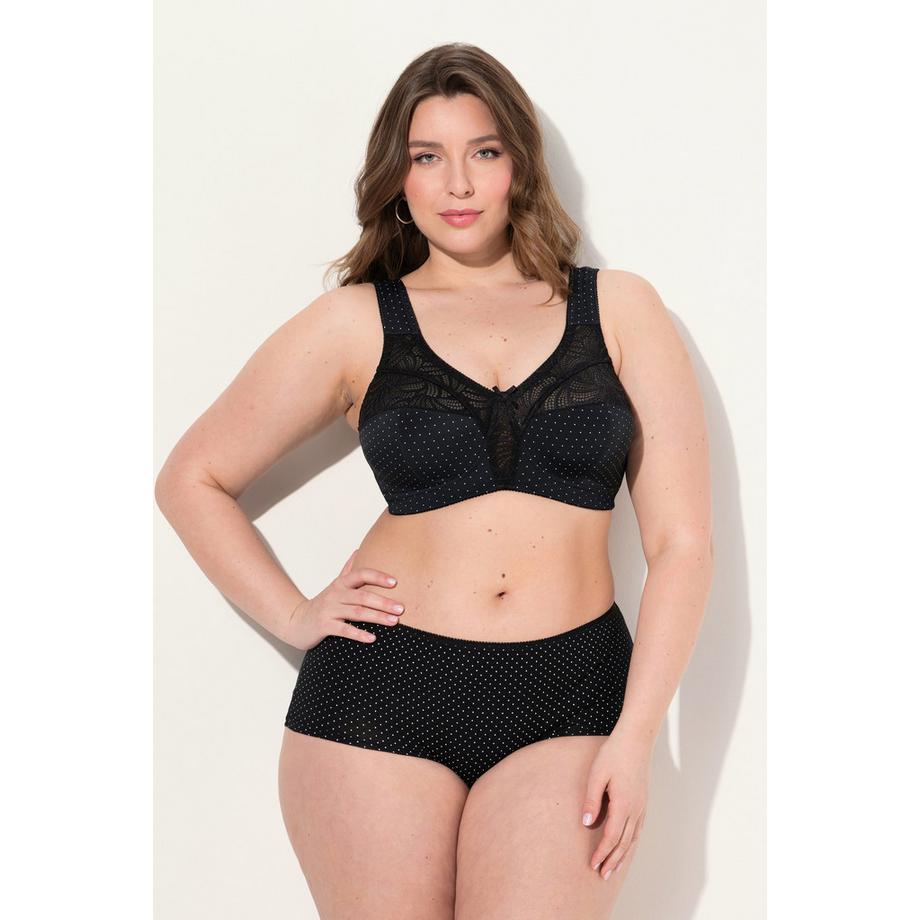 Ulla Popken Soutien-gorge de maintien à pois dentelle sans armatures  