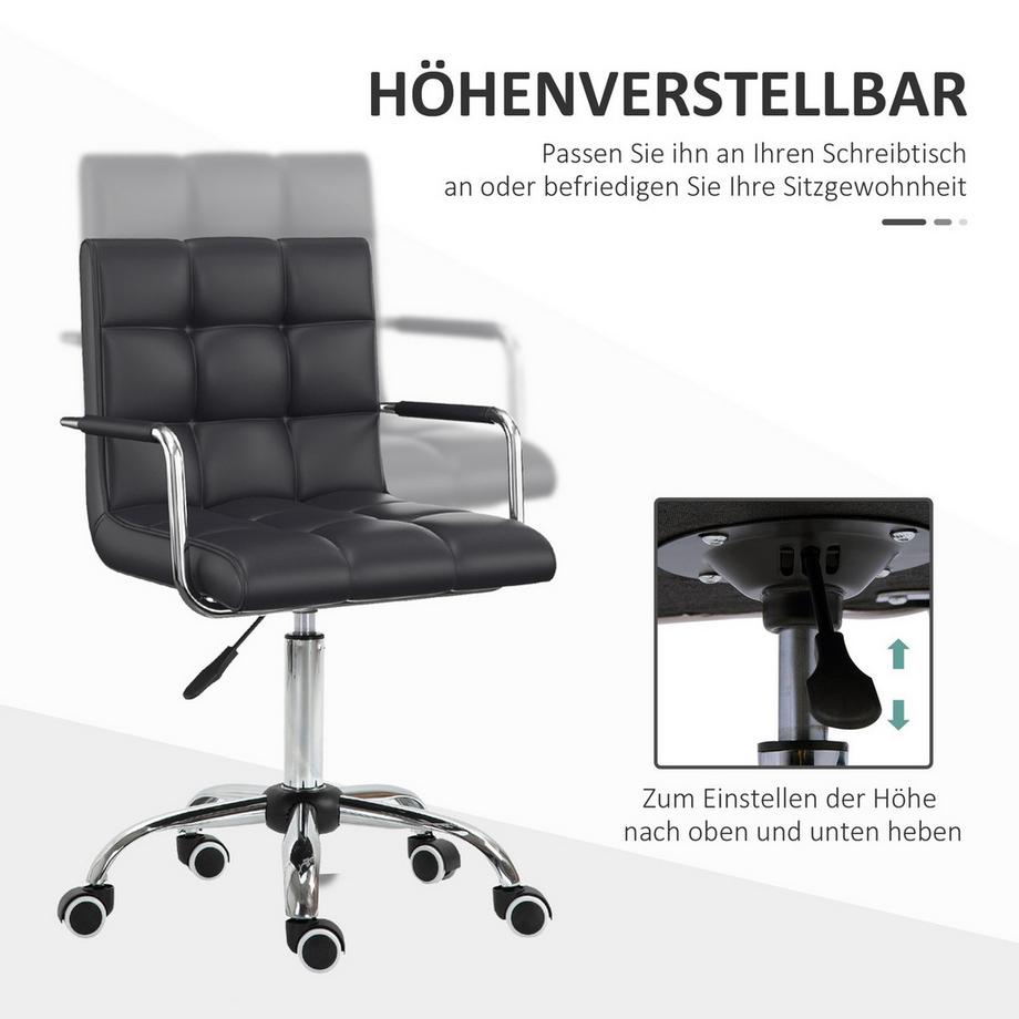 Northio  Schreibtischstuhl höhenverstellbar, 46-61H cm, ergonomischer Bürostuhl mit Armlehnen 