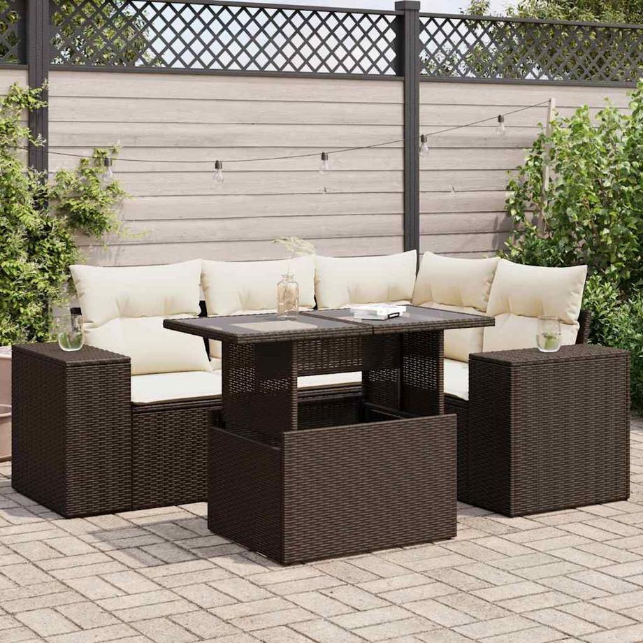 VidaXL Ensemble de canapés de jardin rotin synthétique  