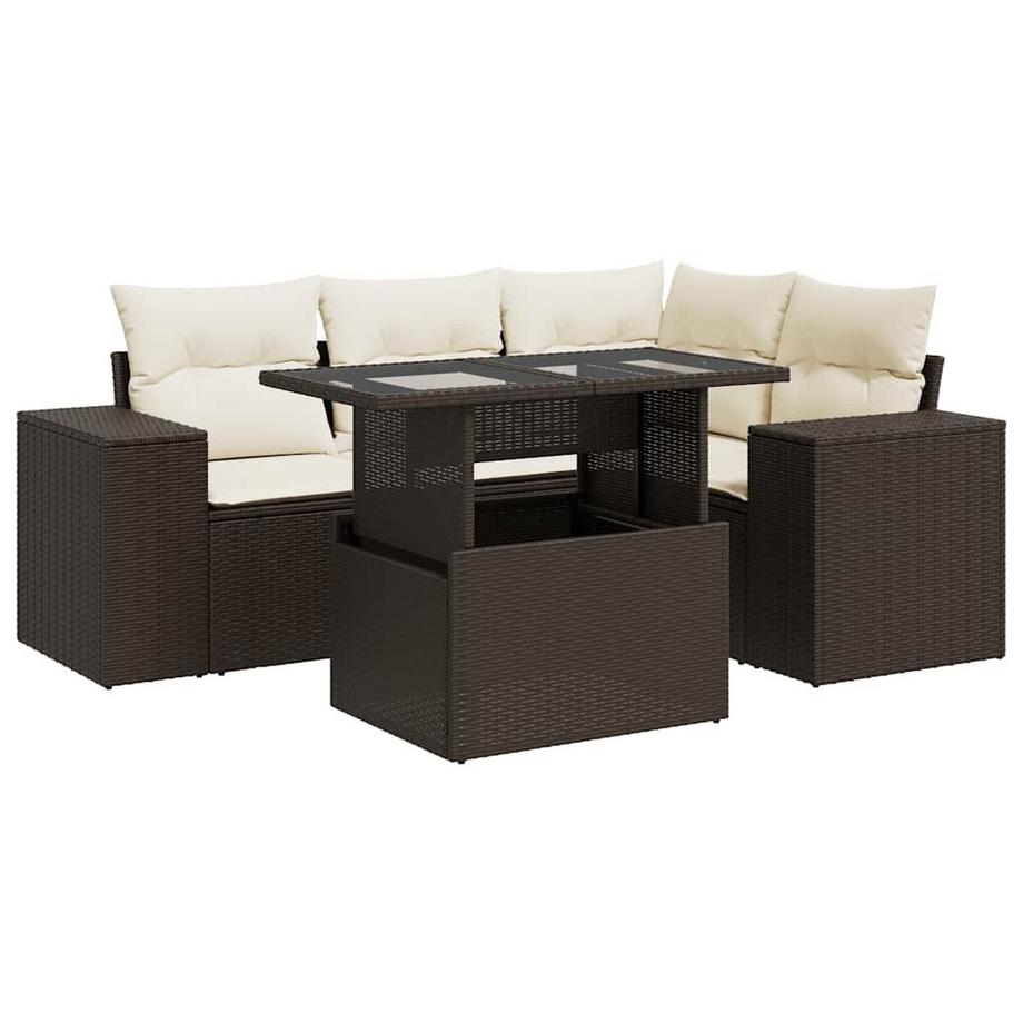 set di divani da giardino Polirattan