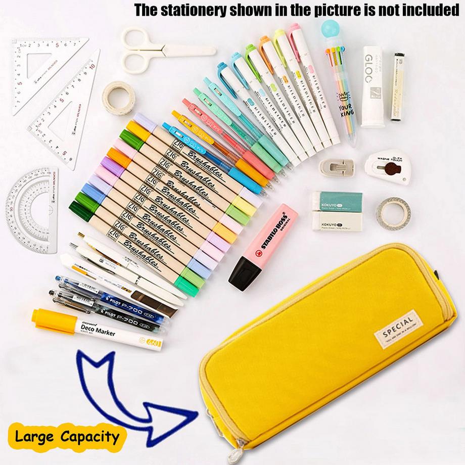 Only-bags.store Trousse à crayons Trousse à crayons pour adolescents 3 compartiments, Trousse à crayons de grande capacité pour l'école et le bureau  