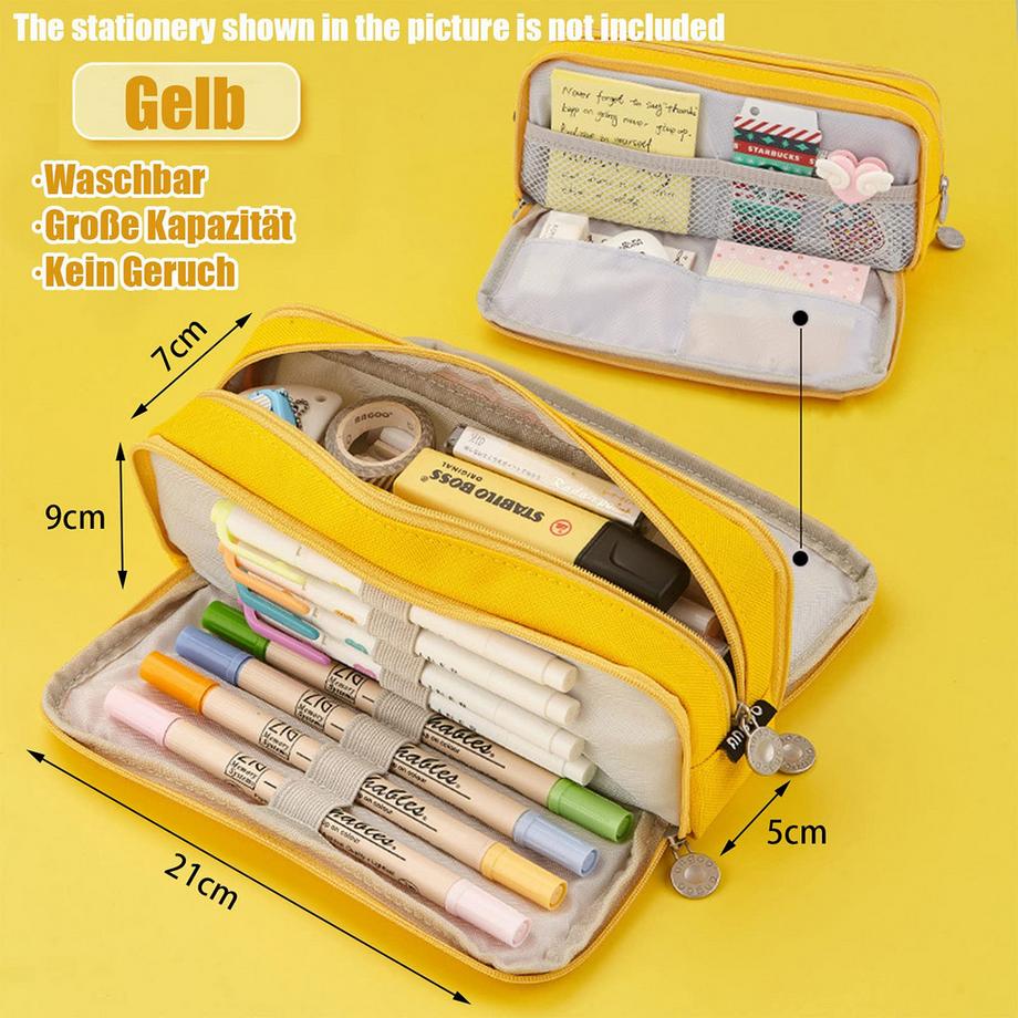 Only-bags.store Trousse à crayons Trousse à crayons pour adolescents 3 compartiments, Trousse à crayons de grande capacité pour l'école et le bureau  