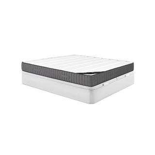 Vente-unique Ensemble 180 x 200 cm sommier coffre blanc + matelas ressorts ensachés 7 zones et mousse haute résilience ép.26cm - AUDACE de PALACIO  