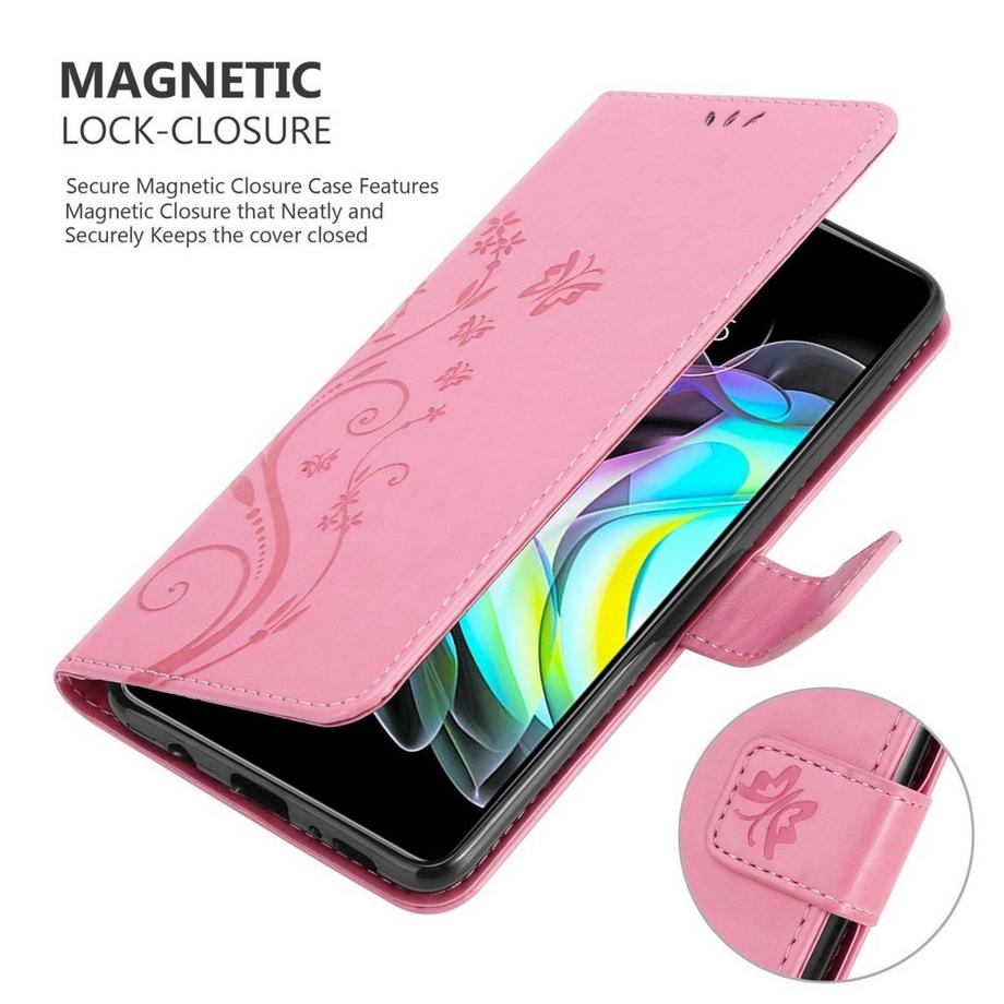 Cadorabo  Hülle für Motorola EDGE 20 Blumen Design Magnetverschluss 