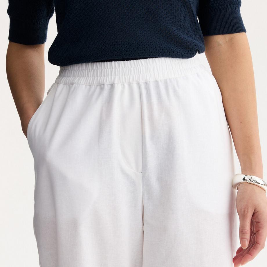 La Redoute Collections Weite Hose aus Leinen Baumwollmischung mit elastischem Bund  