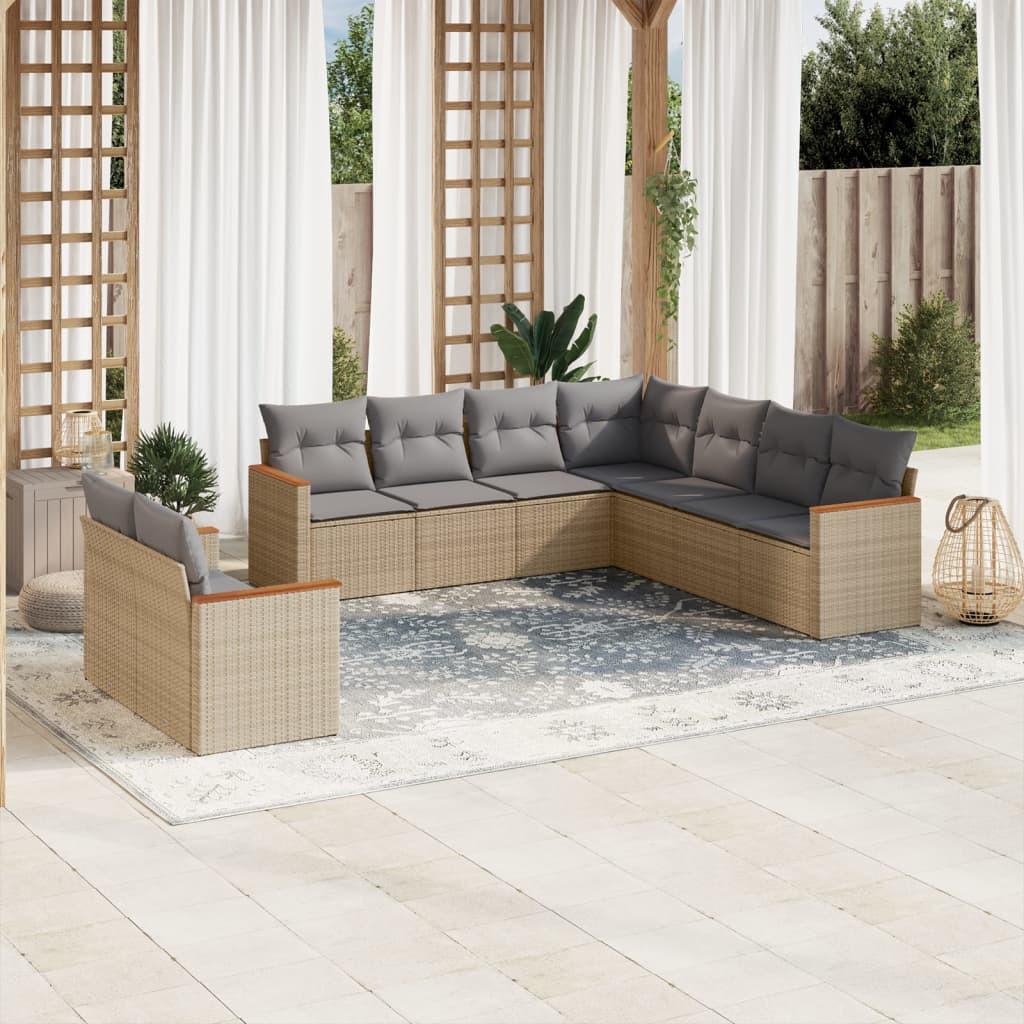 VidaXL set divano da giardino Polirattan  