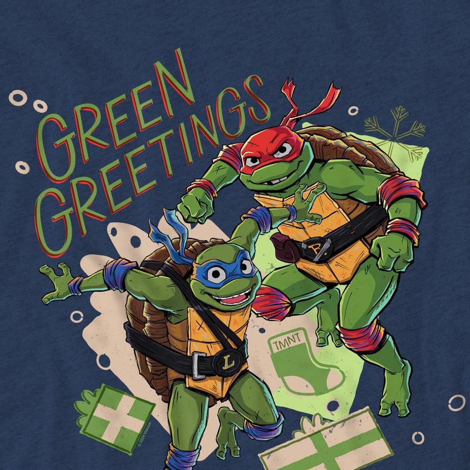 TEENAGE MUTANT NINJA TURTLE  Christmas Greetings Maglietta Leonardo E Raffaello 