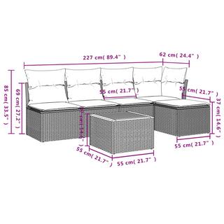 VidaXL Garten sofagarnitur poly-rattan  