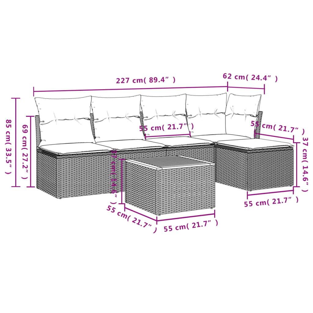 VidaXL Garten sofagarnitur poly-rattan  