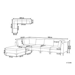 Beliani Ecksofa mit Ottomane aus Samtstoff Modern EVJA  