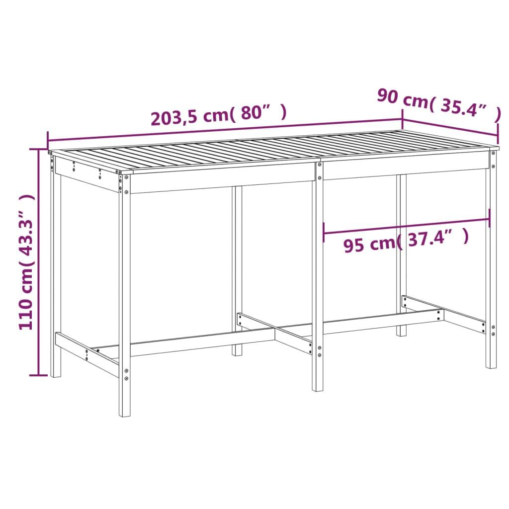 VidaXL Table de jardin bois de pin  