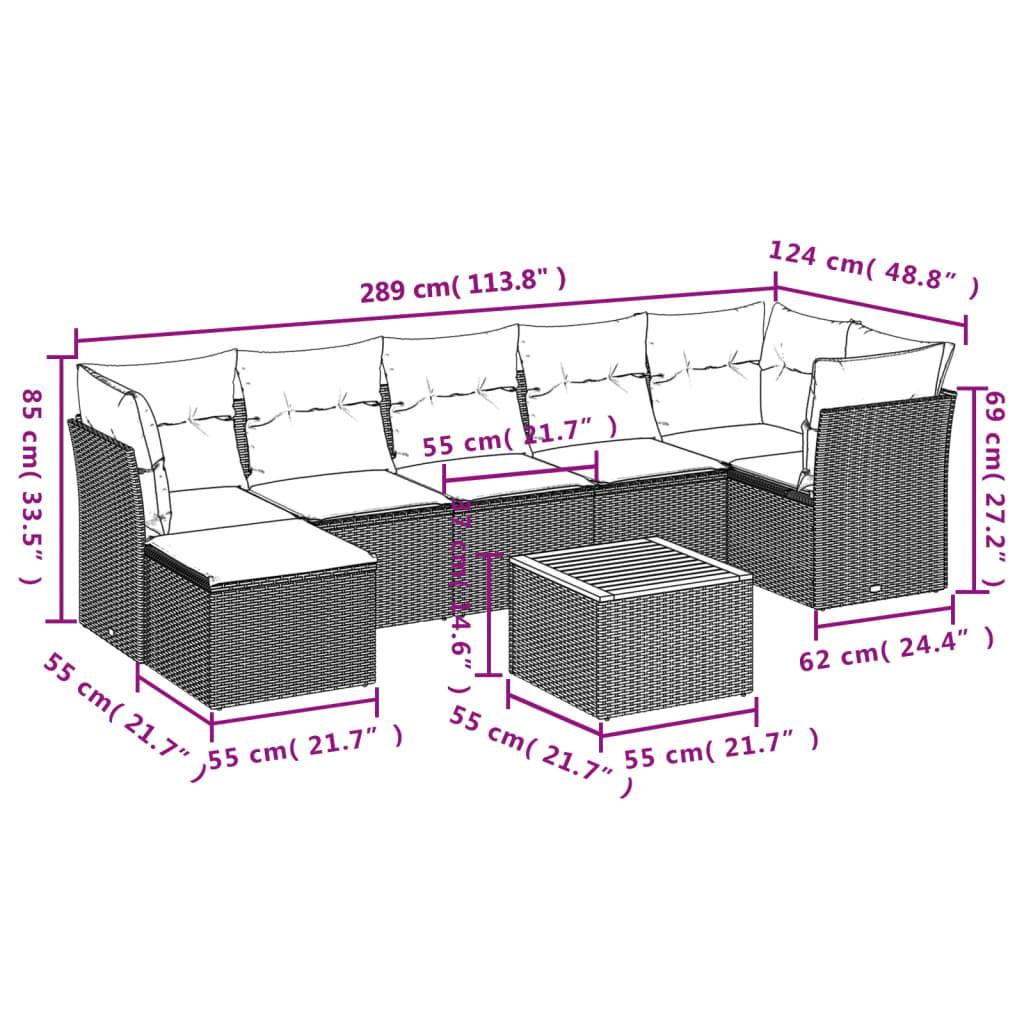 VidaXL set divano da giardino Polirattan  