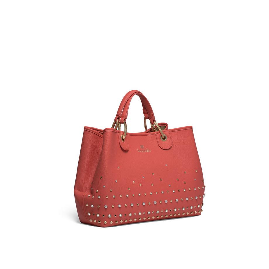 Braccialini Handtasche mit Nieten und Perlen  