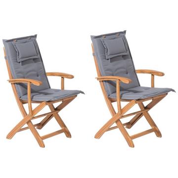 Lot de 2 chaises en Acacia Traditionnel MAUI