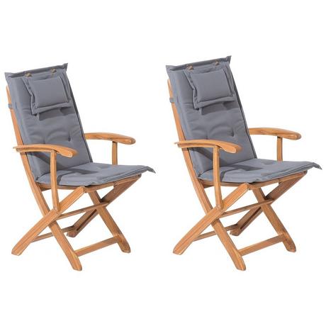 Beliani Lot de 2 chaises en Acacia Traditionnel MAUI  