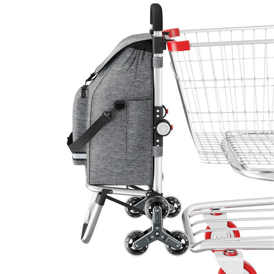 Tectake  Chariot de courses SHOPPER chariot 3 en 1 avec sac bandoulière et diable polyvalent, 56 L 