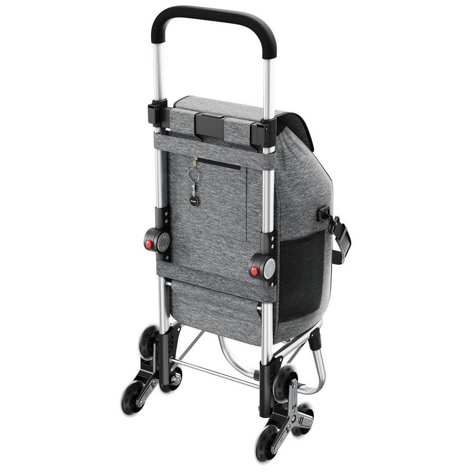 Tectake  Chariot de courses SHOPPER chariot 3 en 1 avec sac bandoulière et diable polyvalent, 56 L 