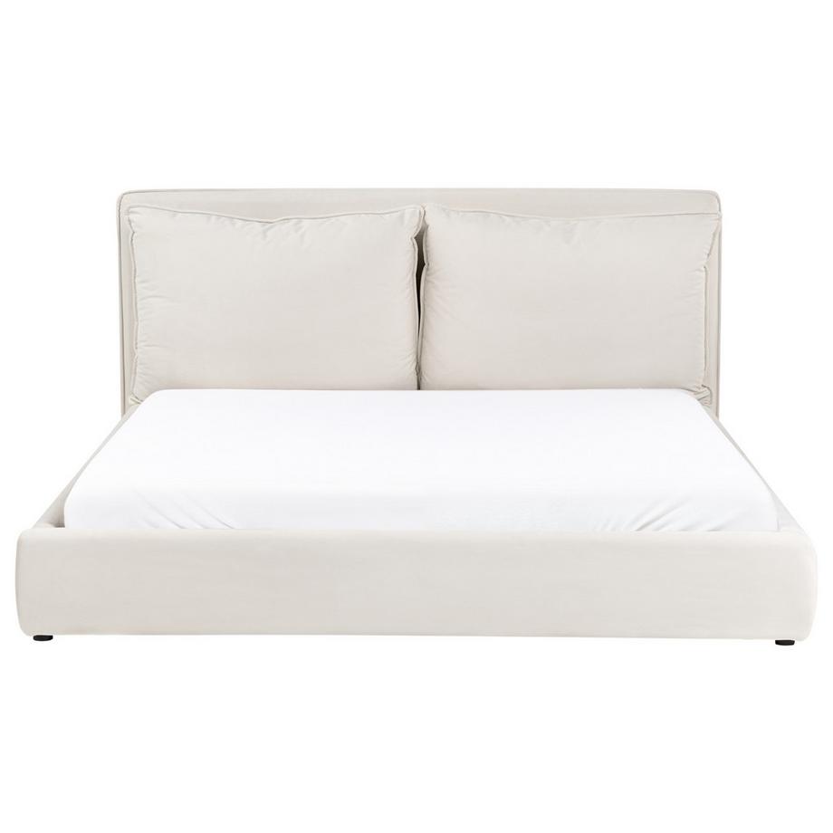 Beliani Lit à eau en Tissu Scandinave BAJONNA  