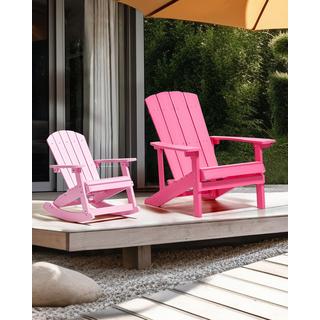 Beliani Chaise de jardin en Bois synthétique Rétro ADIRONDACK  